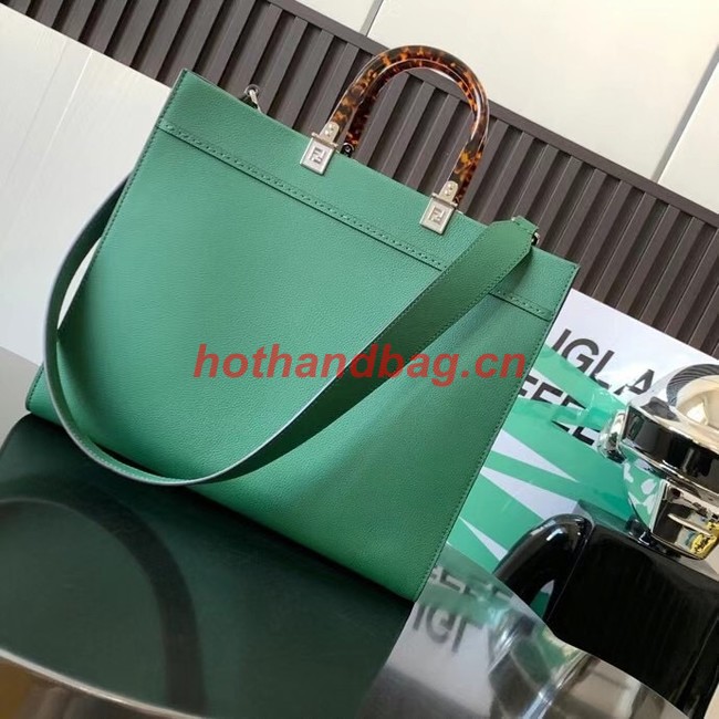 Fendi Sunshine Medium leather shopper 8BH386A green