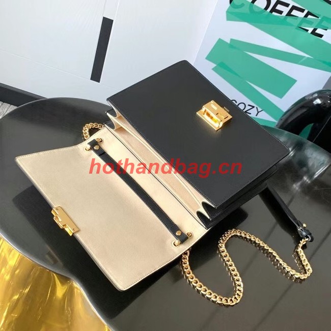 FENDI Kan I Black leather bag 8BT315 black