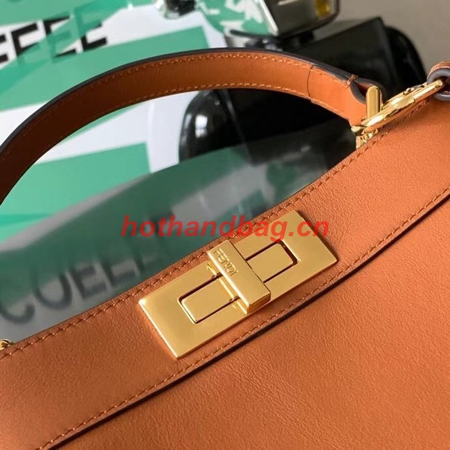 FENDI Peekaboo ISeeU Medium leather bag 8BN321 brown