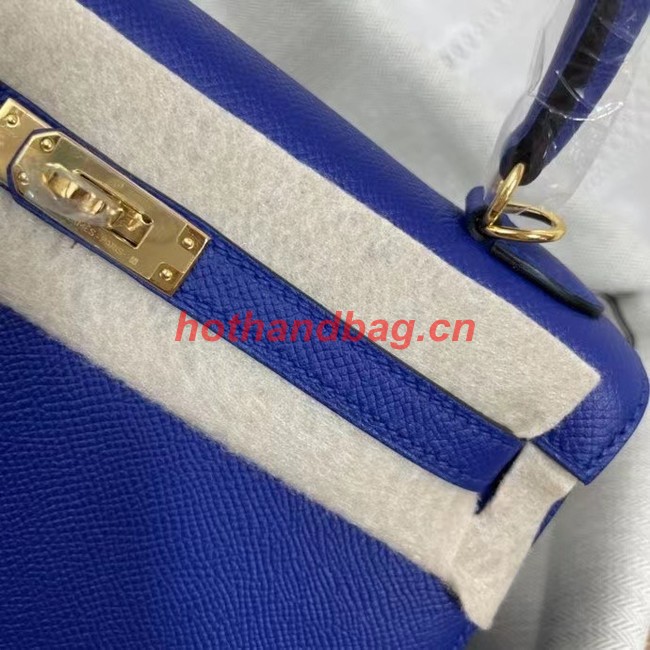 Hermes Kelly 25cm Shoulder Bags Epsom KL2755 Electrooptic blue&gold