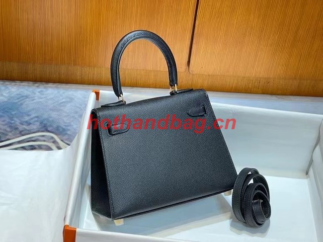 Hermes Kelly 20cm Shoulder Bags Epsom KL2750 black&gold