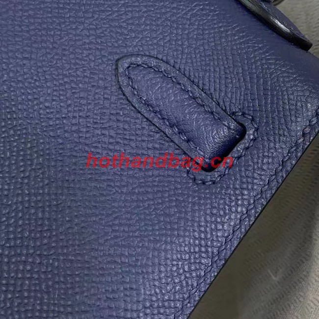 Hermes Kelly 25cm Shoulder Bags Epsom KL2755 Royal blue&silver-Tone Metal