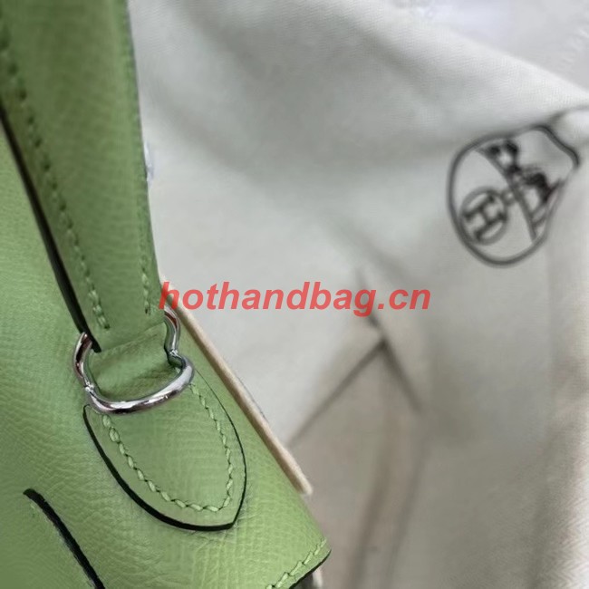 Hermes Kelly 25cm Shoulder Bags Epsom KL2755 green&silver-Tone Metal