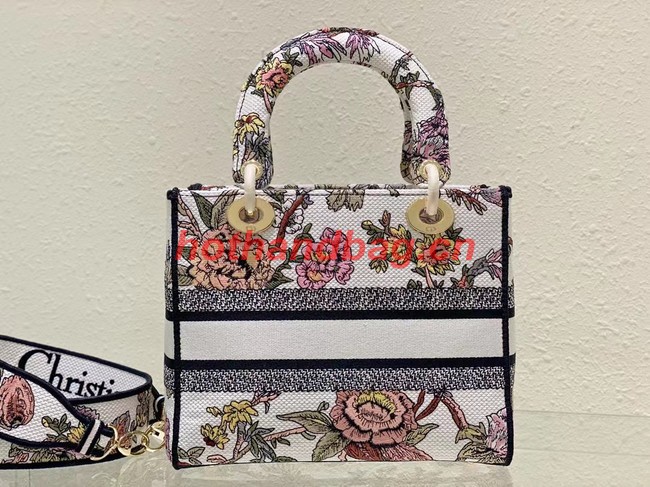 DIOR MEDIUM LADY D-LITE BAG Multicolor Dior Jardin Botanique Embroidery M0565