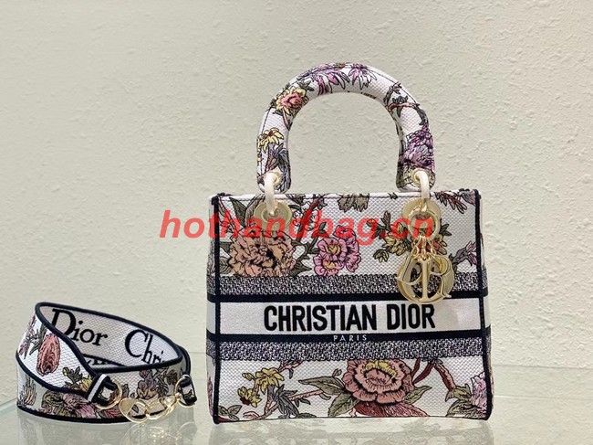 DIOR MEDIUM LADY D-LITE BAG Multicolor Dior Jardin Botanique Embroidery M0565