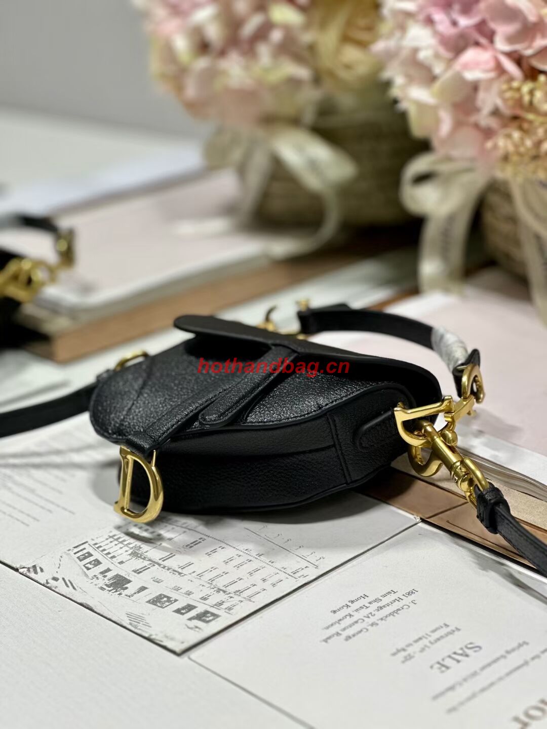 DIOR MICRO SADDLE BAG Antique Goatskin S5685CC black