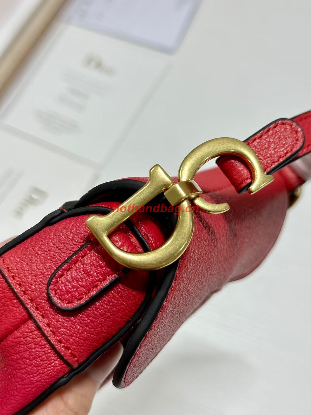 DIOR MICRO SADDLE BAG Antique Goatskin S5685CC red