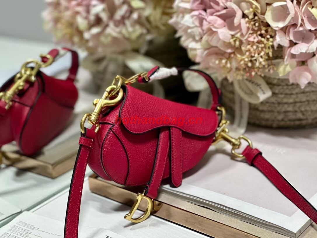 DIOR MICRO SADDLE BAG Antique Goatskin S5685CC red