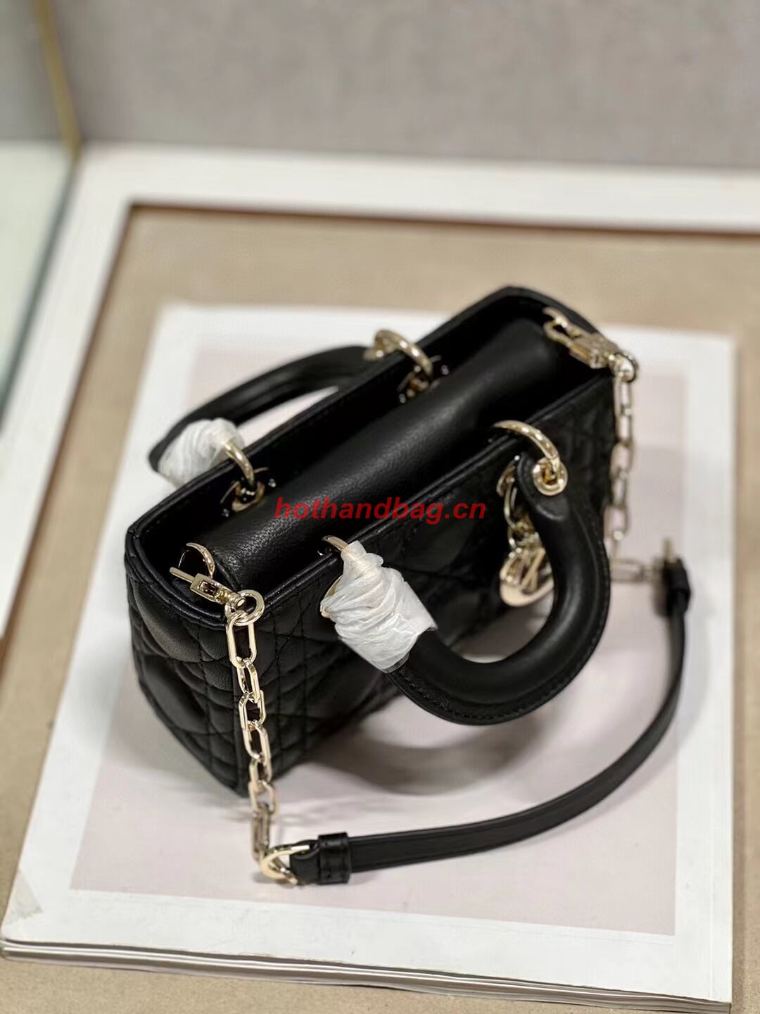 DIOR MICRO LADY D-JOY BAG Cannage Lambskin S0910 black