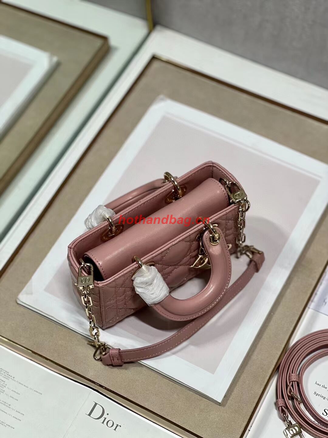 DIOR MICRO LADY D-JOY BAG Cannage Lambskin S0910 pink