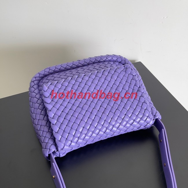 Bottega Veneta Small padded intreccio leather shoulder bag 709418 Purple