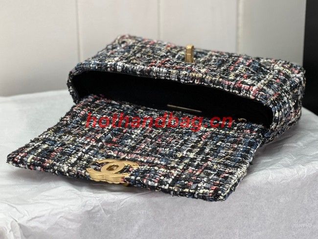 CHANEL 19 HANDBAG Cotton Tweed AS1160 multicolour