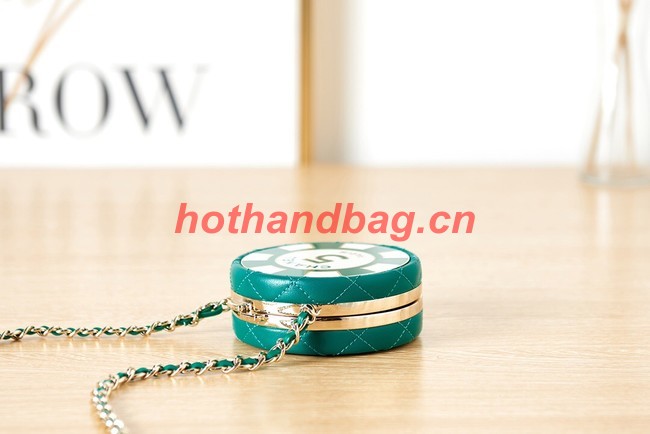 CHANEL CLUTCH WITH CHAIN AP3074 Green & White