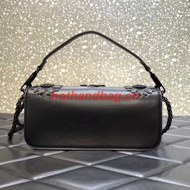 VALENTINO FLORAL TRIM LOCO BAG WB0K30P BLACK