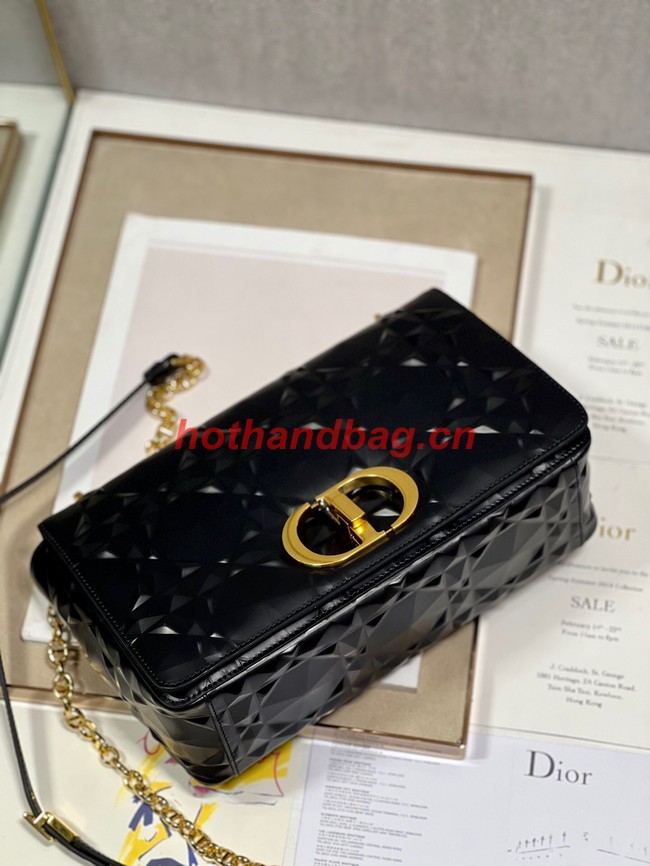 MEDIUM DIOR CARO BAG Cannage Calfskin with Diamond Motif M9241UW black&gold