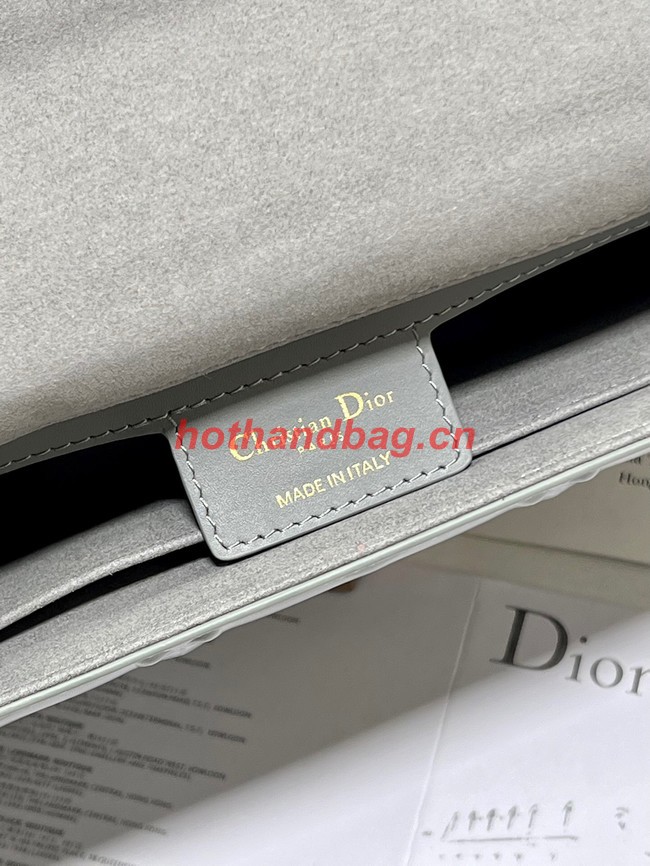 MEDIUM DIOR CARO BAG Cannage Calfskin with Diamond Motif M9241UW gray&gold