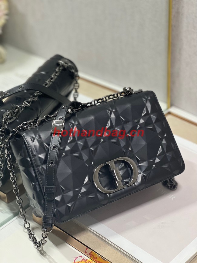 MEDIUM DIOR CARO BAG Cannage Calfskin with Diamond Motif M9242UW black&black