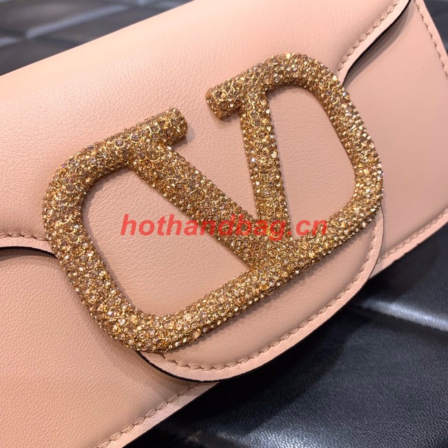 VALENTINO MINI LOCO imitation crystal shoulder bag WB0K53K pink