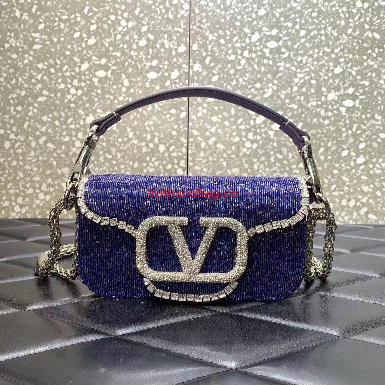 VALENTINO MINI LOCO imitation crystal shoulder bag WB0K55