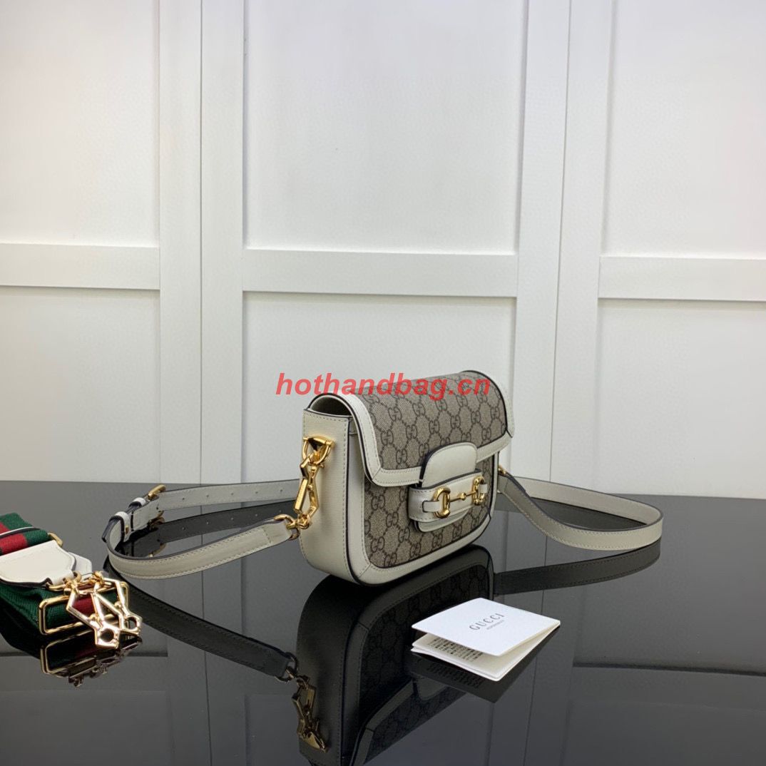 Gucci Horsebit 1955 GG mini bag 658574 white