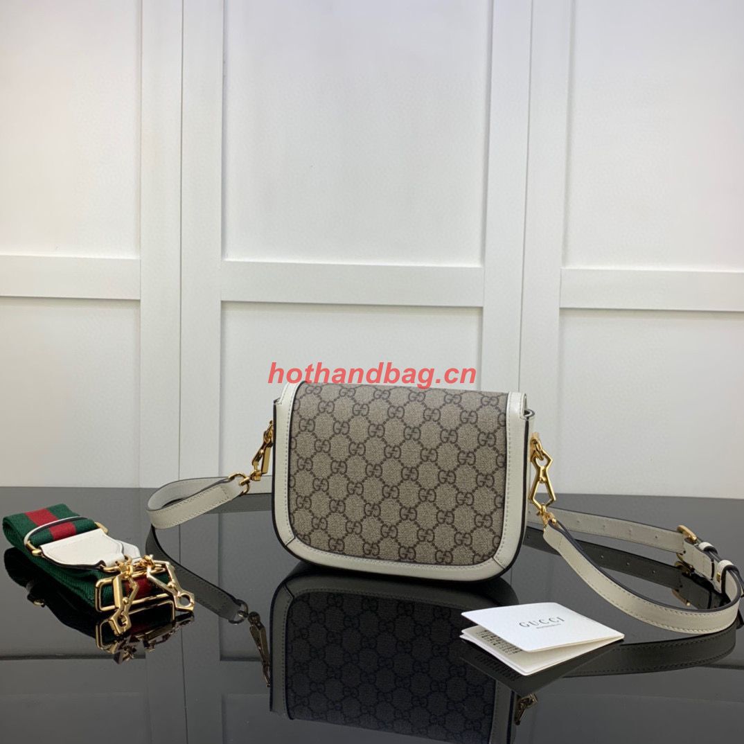 Gucci Horsebit 1955 GG mini bag 658574 white