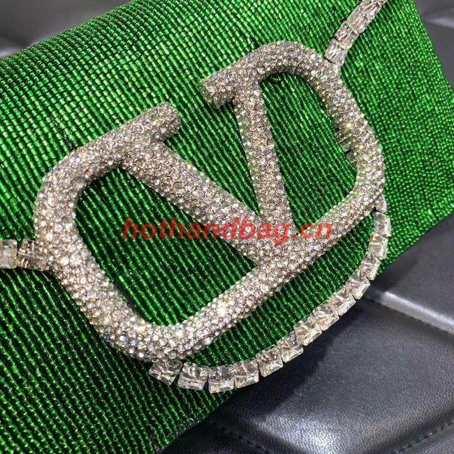 VALENTINO MINI LOCO imitation crystal shoulder bag WB0K53SL green