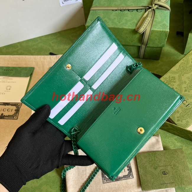 Gucci Horsebit 1955 wallet with chain 621892 green