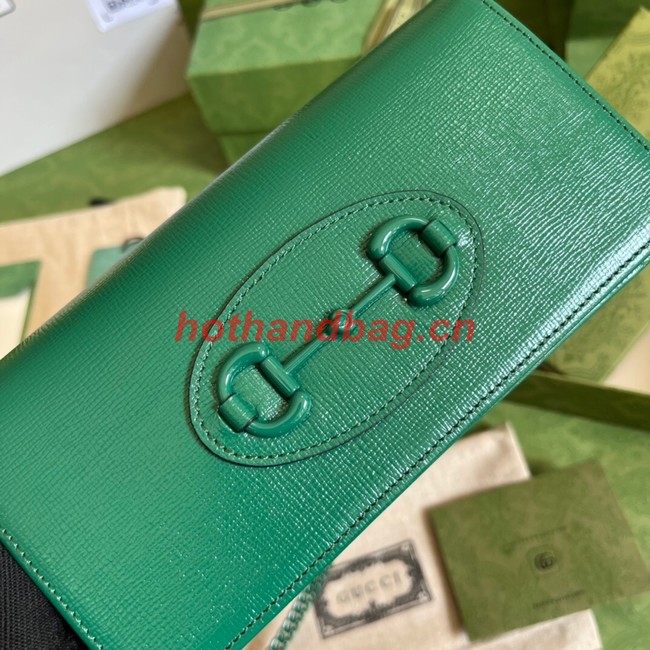 Gucci Horsebit 1955 wallet with chain 621892 green