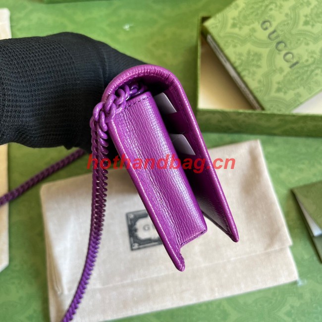 Gucci Horsebit 1955 wallet with chain 621892 purple