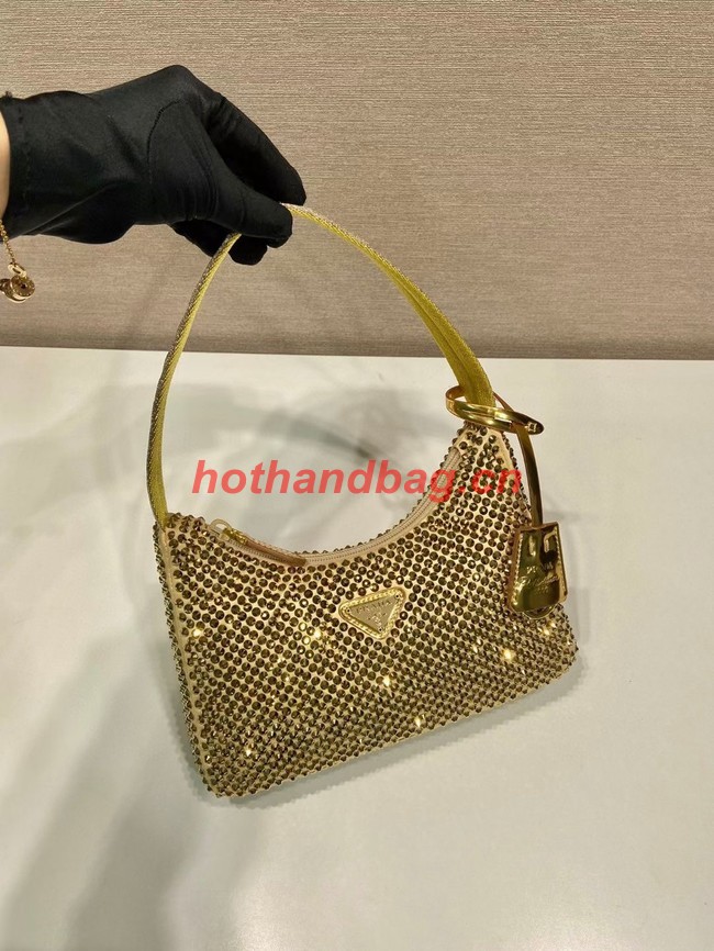 Prada Satin mini-bag with crystals 1BC515 gold 