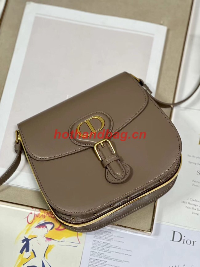 DIOR BOBBY FRAME BAG Cognac-Colored Box Calfskin M9333U Hazelnut