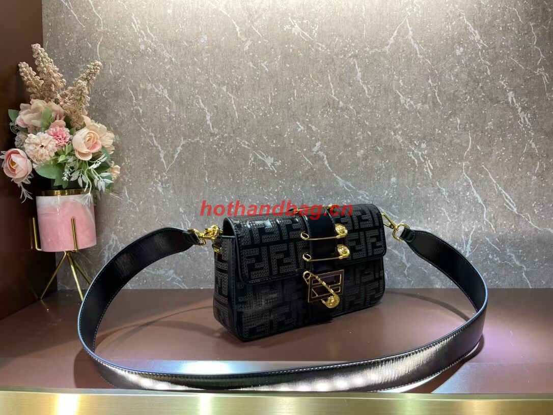 Fendi Baguette leather bag F0969 black