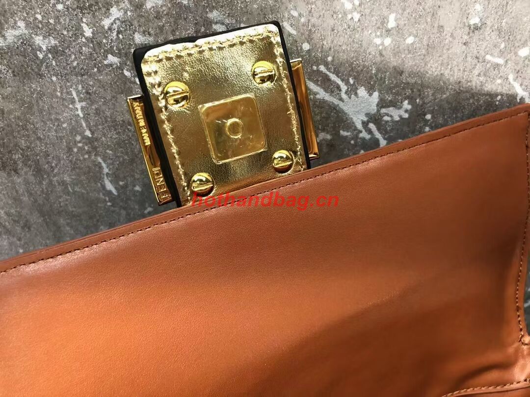 Fendi Baguette sequin and leather bag 8BR600 gold