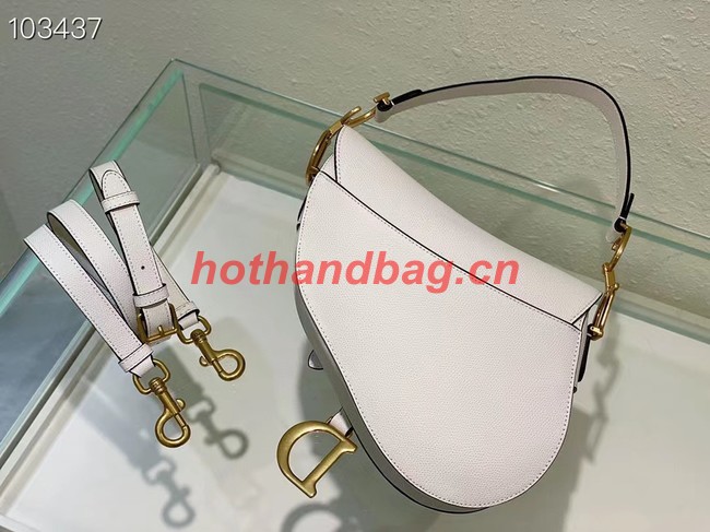 DIOR SADDLE BAG WITH STRAP Grained Calfskin M0455C Latte