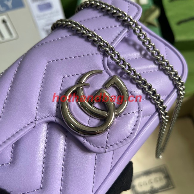 Gucci GG Marmont matelasse super mini bag 476433 Lilac