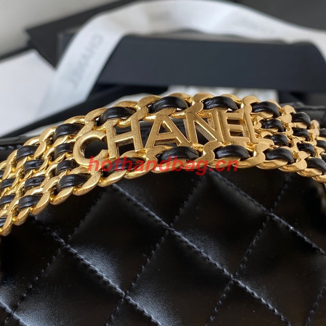 Chanel CLUTCH WITH CHAIN Lambskin & Gold Metal AP3243 BLACK