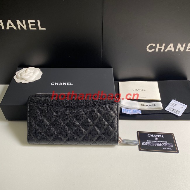 Chanel Calfskin Leather & Gold-Tone Metal AP0242 black