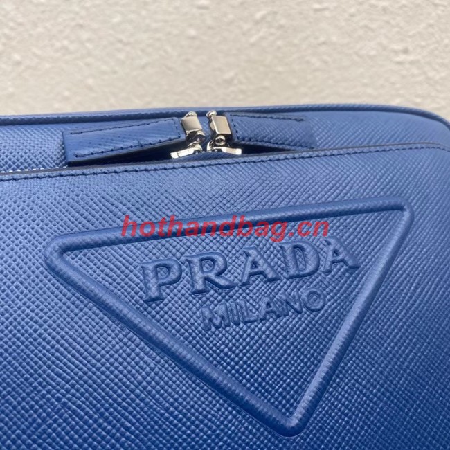 Prada Saffiano leather shoulder bag 2VH152 blue