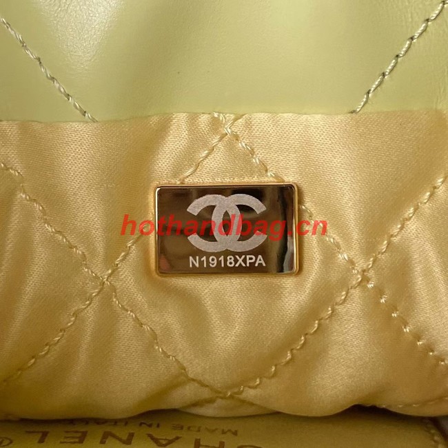 CHANEL 22 MINI HANDBAG AS3980 Light Yellow