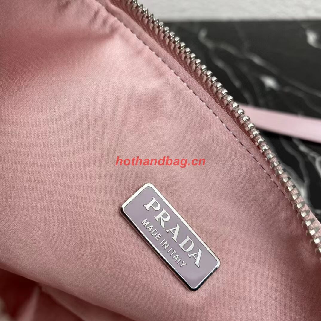 Prada Crystal-studded satin pouch 1NQ044 pink