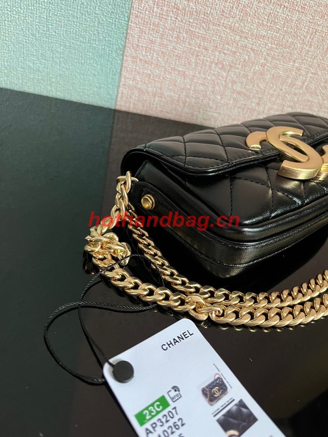 Chanel MINI FLAP BAG Lambskin & Gold-Tone Metal AS3207 black