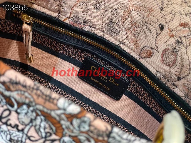 Dior MEDIUM LADY D-LITE BAG Denim Multicolor Dior Jardin Magique Embroidery M0565ORZ-1