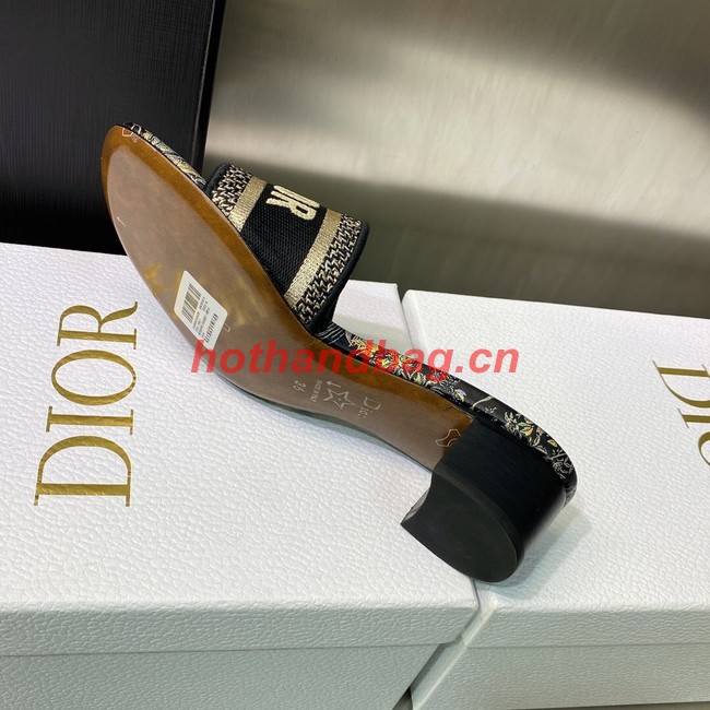 Dior DWAY HEELED SLIDE Embroidered Cotton 93278-3