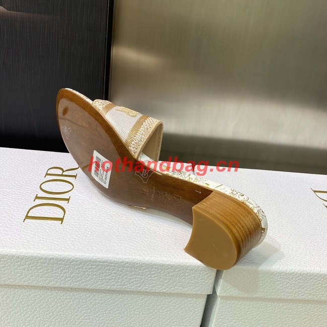 Dior DWAY HEELED SLIDE Embroidered Cotton 93278-4