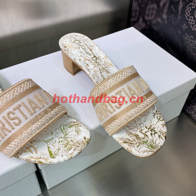 Dior DWAY HEELED SLIDE Embroidered Cotton 93278-4