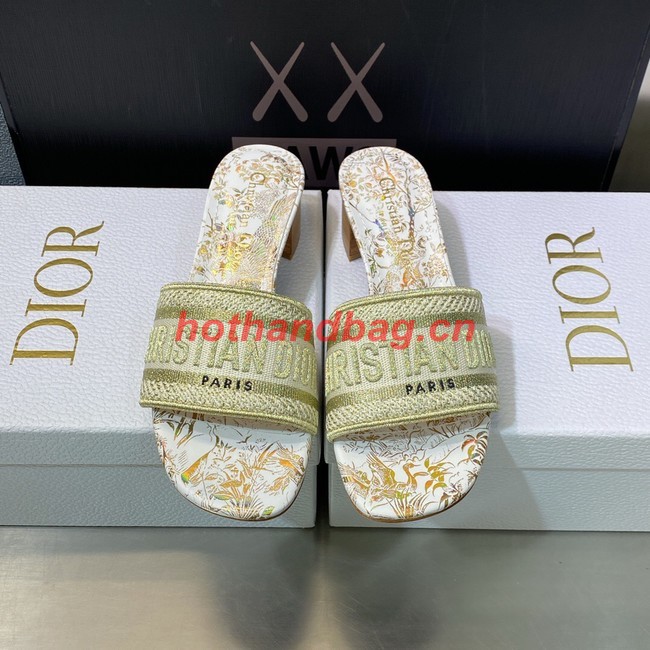 Dior DWAY HEELED SLIDE Embroidered Cotton 93278-5