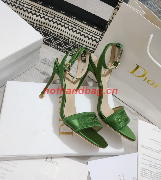 Dior DWAY HEELED SANDAL Embroidered Satin and Cotton 93284-10