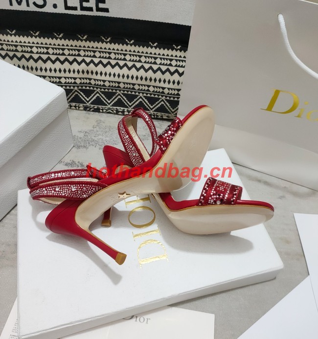 Dior DWAY HEELED SANDAL Embroidered Satin and Cotton 93284-2