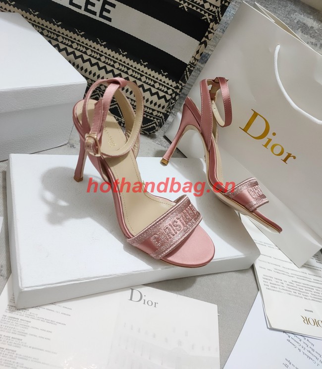 Dior DWAY HEELED SANDAL Embroidered Satin and Cotton 93284-8