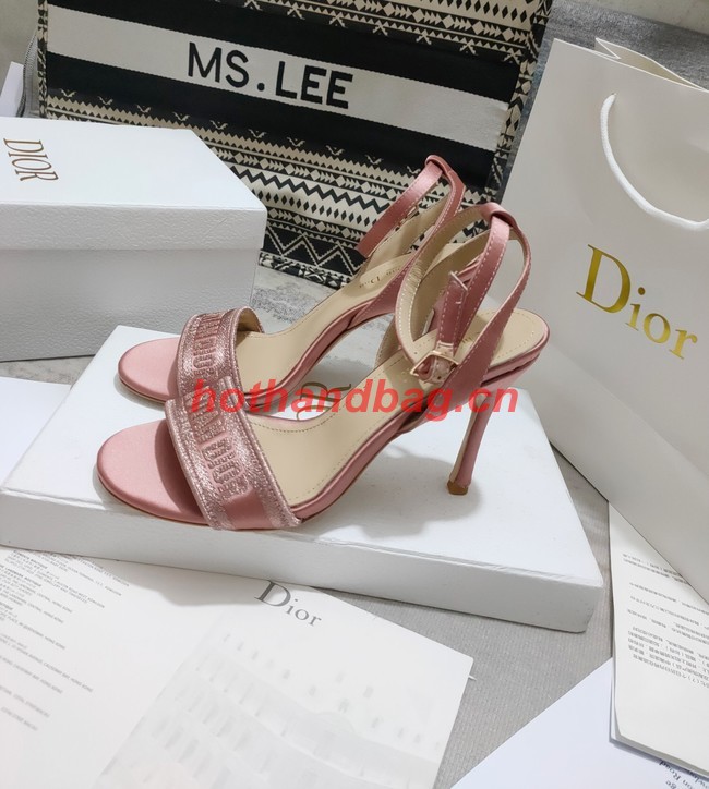 Dior DWAY HEELED SANDAL Embroidered Satin and Cotton 93284-8